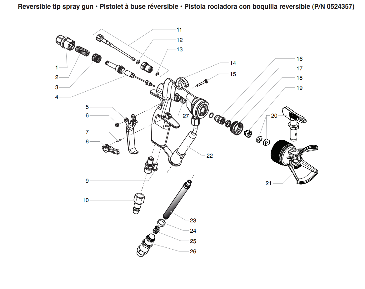 GM3600 Aircoat Spray Gun With Reversible tip spray gun 2